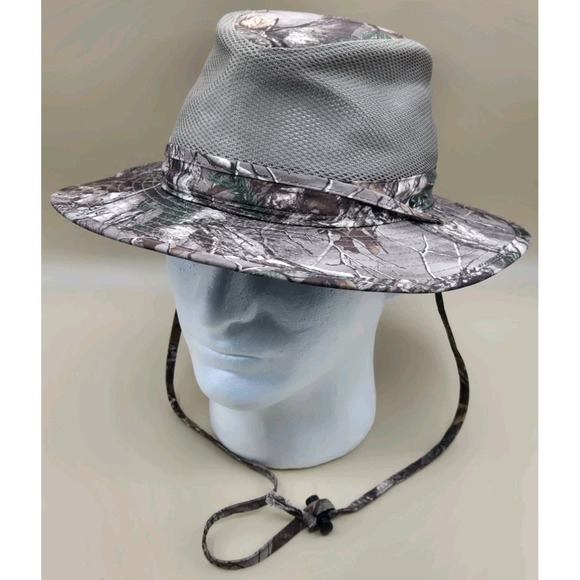 Stetson Camo Boonie Hat No Fly Zone Mens Size Medium Sun Guard Realtree UPF 50+ - Picture 1 of 8